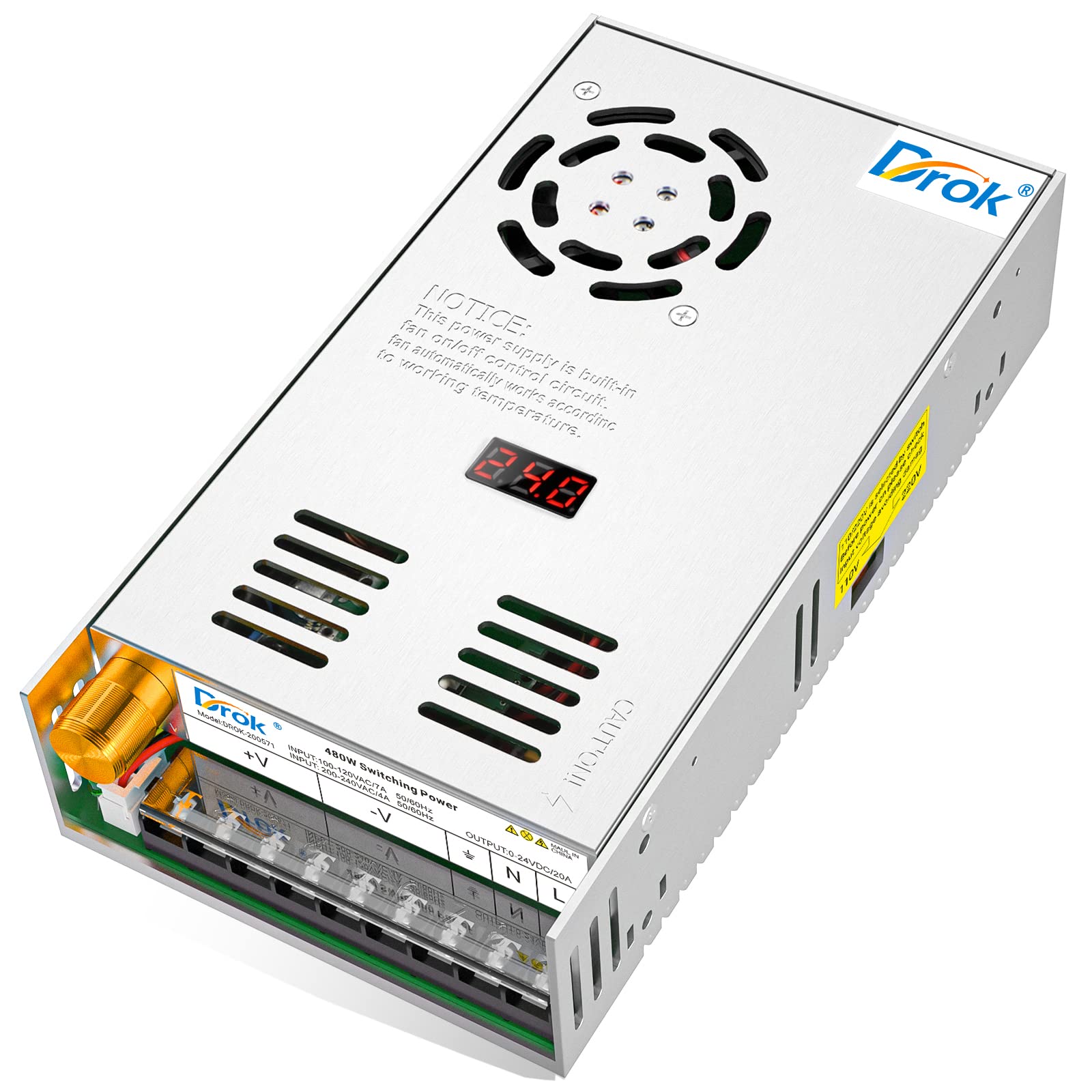 トラック用　24V CD ゆうたろう Amazon.com: DROK 24V Power Supply, AC 110V/220V to DC 0-24V 20A